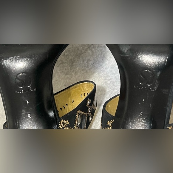 VTG*New-ST.John Satin Embellished Heeled Sandals Slip on Sandals/heels~Size:8~ - Picture 12 of 14